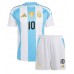 Camiseta Argentina Lionel Messi #10 Primera Equipación Replica Copa America 2024 para niños mangas cortas (+ Pantalones cortos)